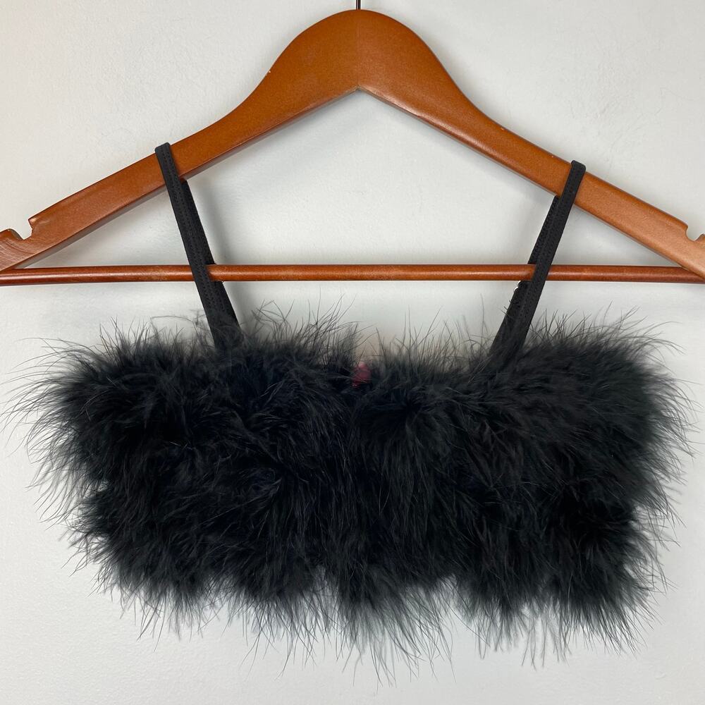 Sugar Thrillz Black Feather Bralette Dolls Kill - Adjustable